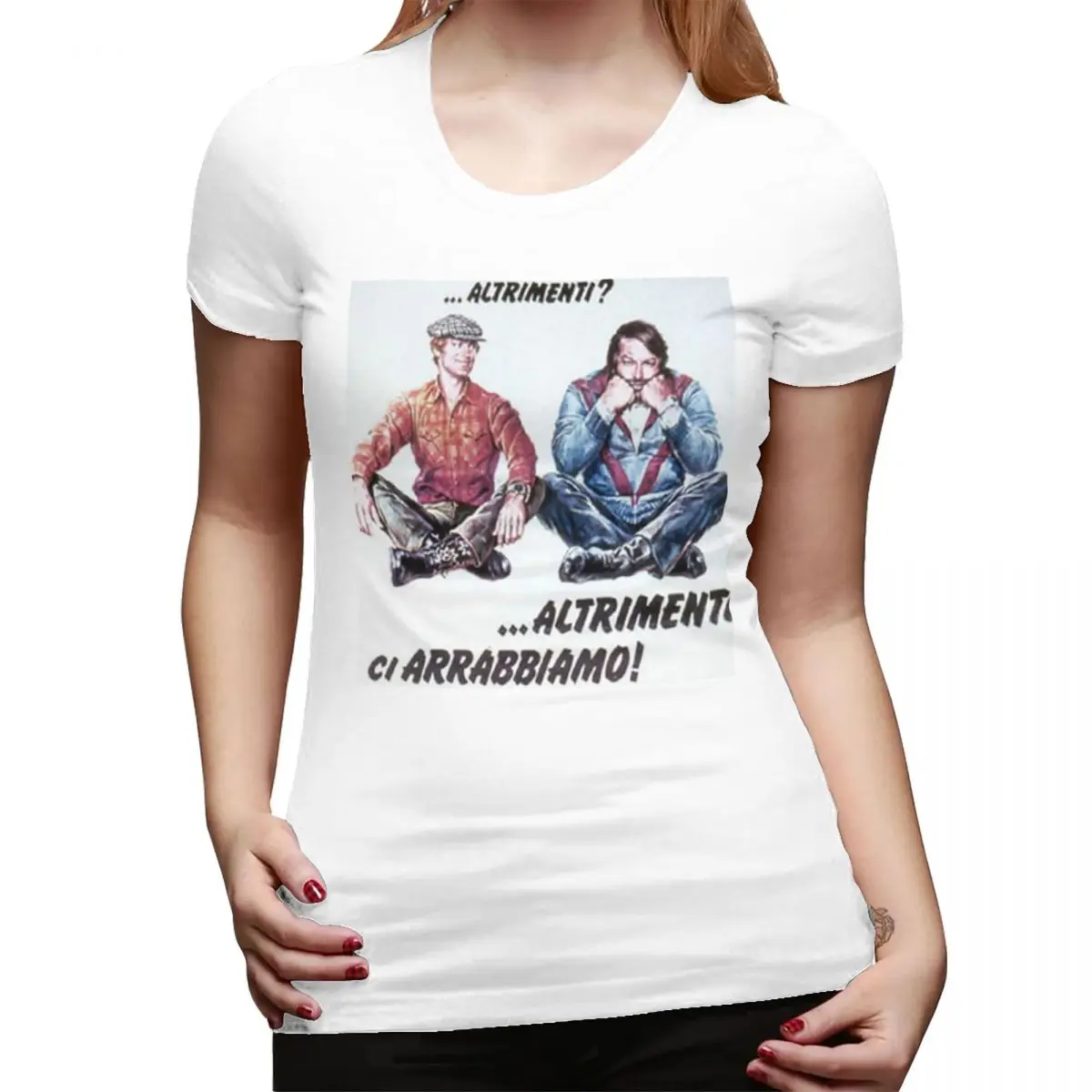 

Футболка Maglietta Bud Spencer Terence Hill для женщин, уличная одежда с круглым вырезом, футболки, женская летняя одежда с короткими рукавами, топы