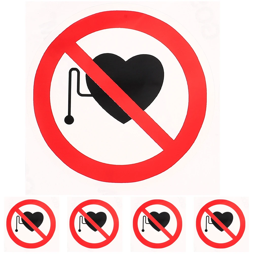

5pcs Safety Warning Stickers No Sign Self Adhesive Caution Decals Easy Use Long Lasting Folder Labels