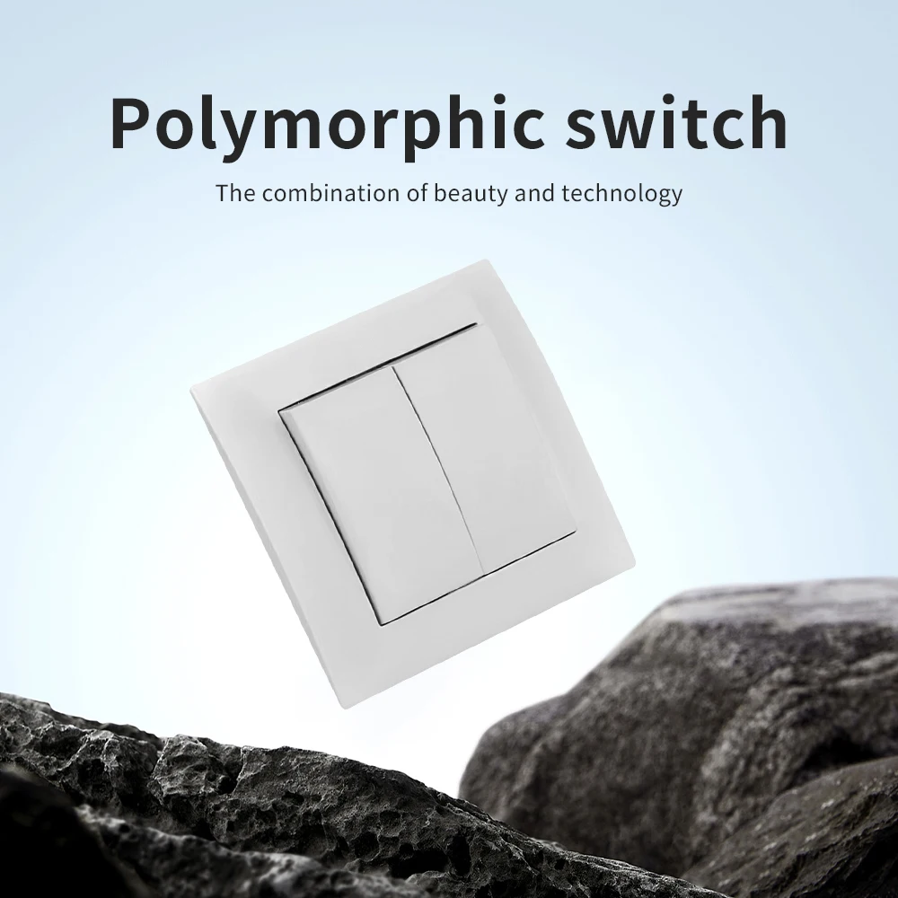 الأبيض زر مفتاح الإضاءة الكلاسيكية لهب التيار المتناوب 2 عصابة 1 طريقة الاتحاد الأوروبي القياسية رذاذ لوحة بلاستيكية الجدار الروك التبديل تشغيل/إيقاف الطريق