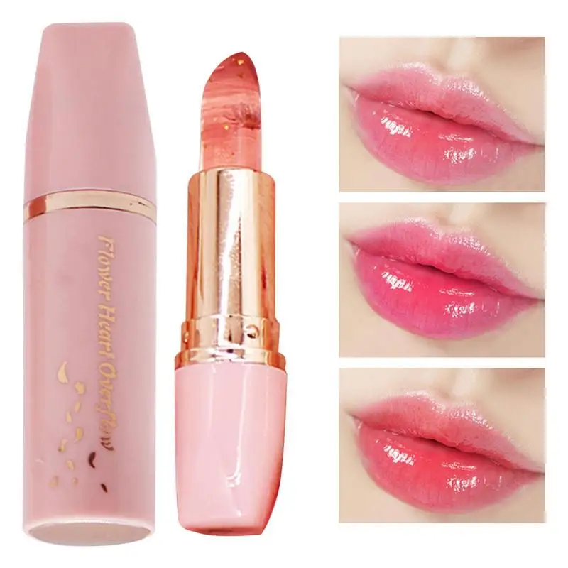 Kleur Stemming Veranderende Lippenbalsem 3 Kleur Transparant Bloem Lippenstift Langdurige Hydraterende Make-Up Cosmetica Voor Vrouwen