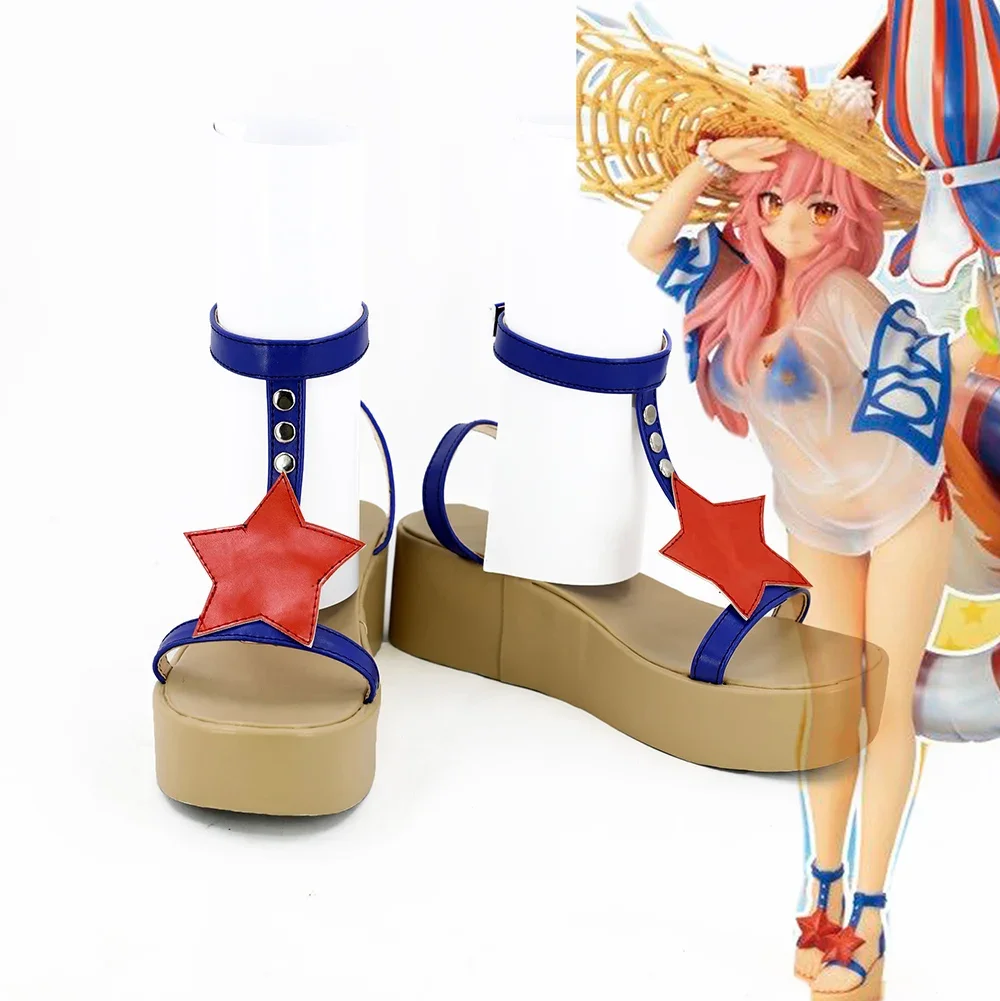 

Fate Grand Order FGO Tamamo no Mae Cosplay Shoes Sandles Custom Made