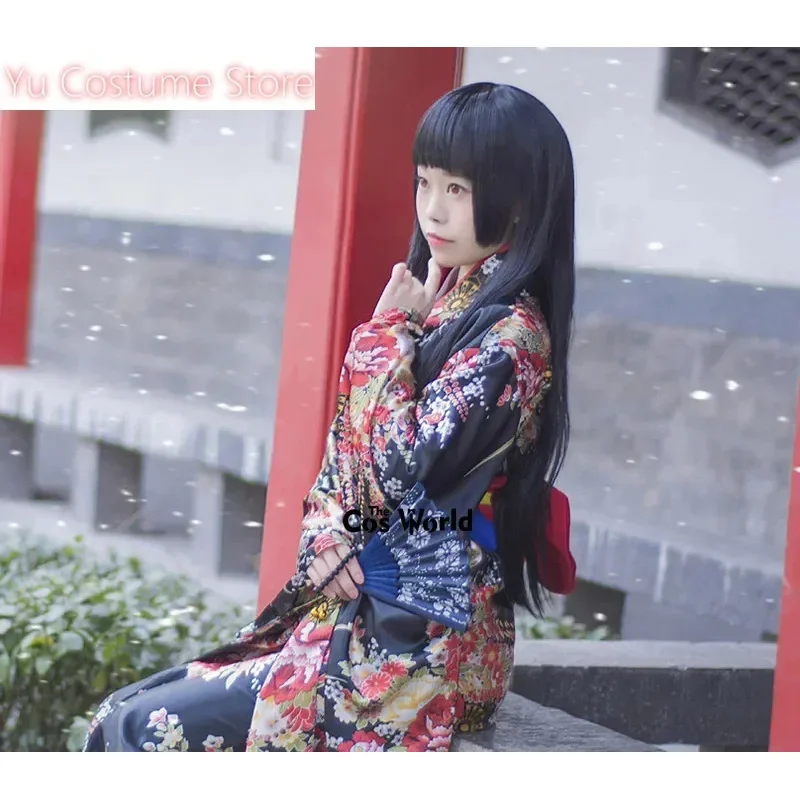 يو زي S-5XL اليابانية Jigoku Shoujo Enma Ai كيمونو يوكاتا ملابس أنيمي تأثيري ازياء5;c,8'z,6.k;