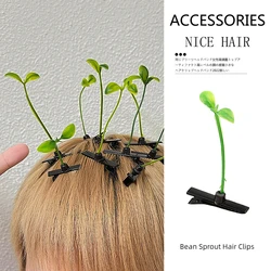 10/20/50pcs/Lot Hair Clips Grass Funny Hairpins Trendy Bean Sprouts Hair Claw Clip Clamp for Women Girls Hair Barrette