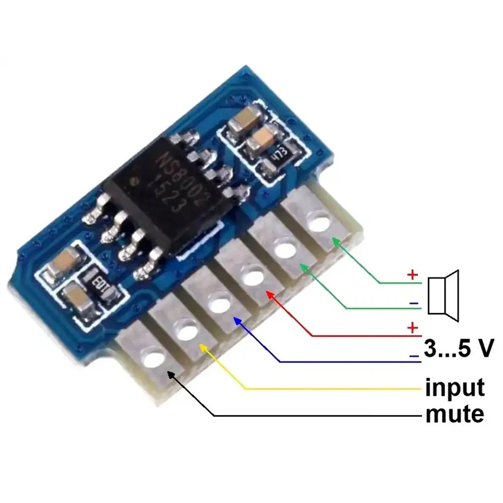 NS8002 3W Mono Audio Amplifier Module Mini Low Voltage 3-5V Power Amp Board for DIY Stereo Speaker Systems & Audio Players