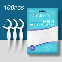 100PCS Toothpick Polymer Fiber Dental Floss Bar Dental Cleaning Floss Toothpick Restaurant Accessories