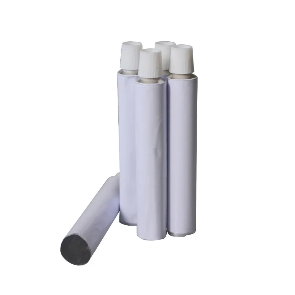 10pcs White Aluminum Empty Toothpaste Tubes w/ Needle Cap Unsealed Wholesale 10ml 20ml 30ml 50ml 100ml