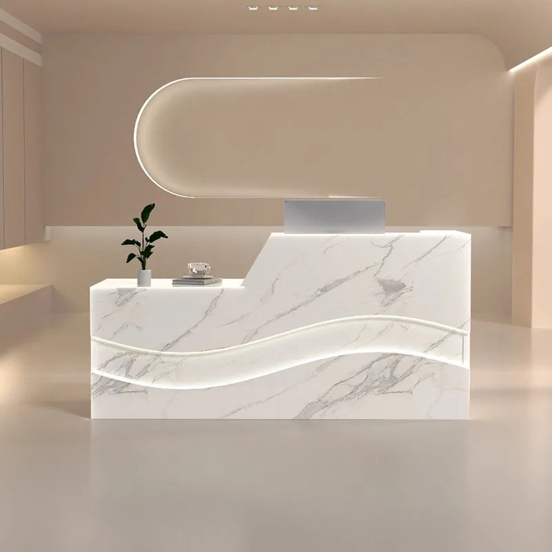 Modern Beauty Reception Desks Decorations Display Reception Desk Counter Simple Modern Recepcion Desk Commercial Furniture