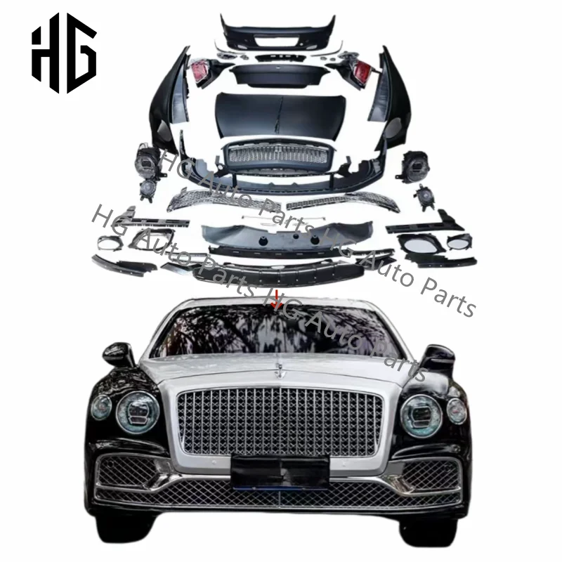 Aftermarket car body kit for bentley flying spur old model update new style front headlights bumper rear bumper lights body kits