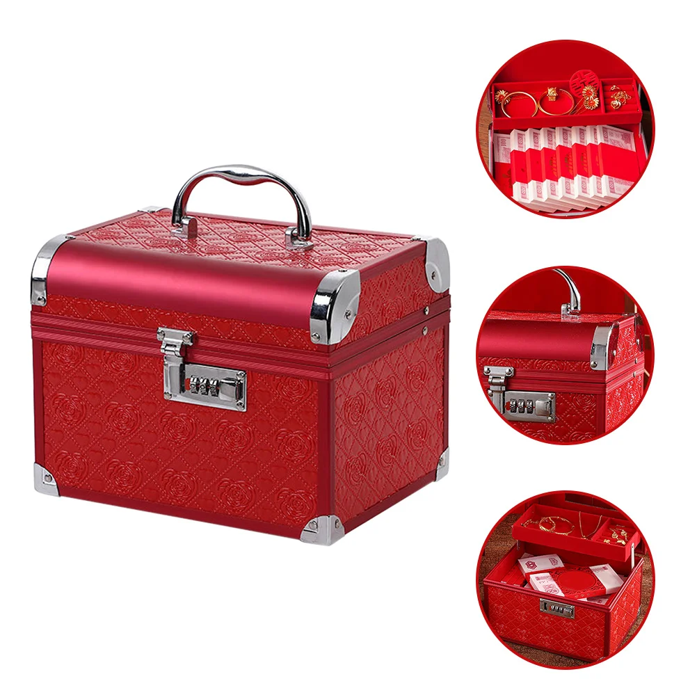 

Jewelry Box Vintage Style Code Lock Storage For Earrings Necklaces Rings Jewelry Organizer Dustproof Display Case