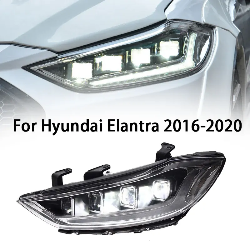 

Фара для Hyundai Elantra светодиодный фара 2016-2020 фары Elantra DRL сигнал поворота фара дальнего света ангельские глазки