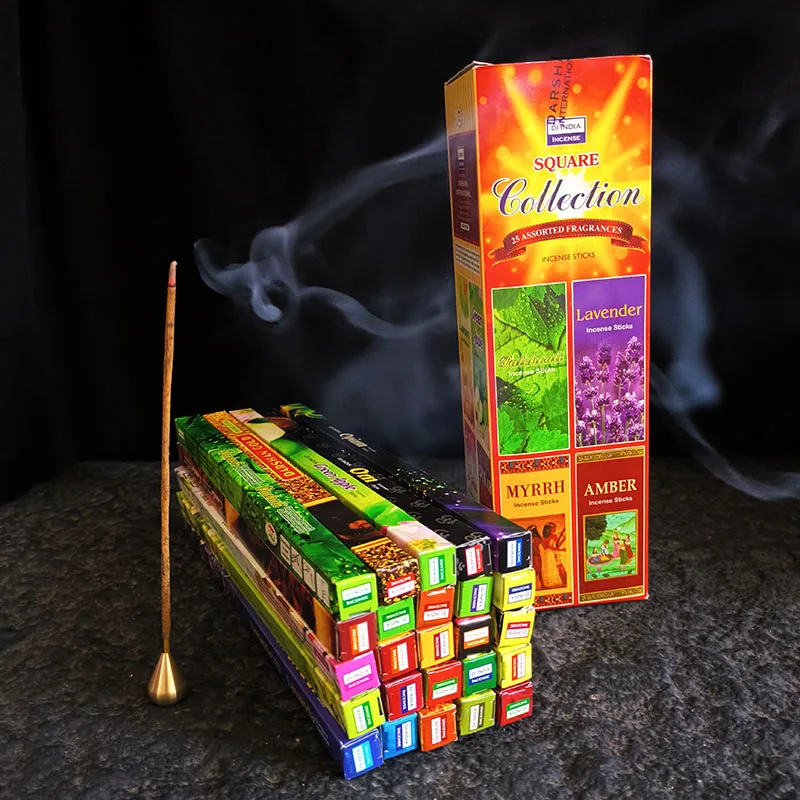 Paquete de 4/10/25 Cajas Pequeñas de Incienso Natural de la India, Aromas de Sándalo, Lavanda Tibetana para el Hogar, Fragancia de Opio para Meditación