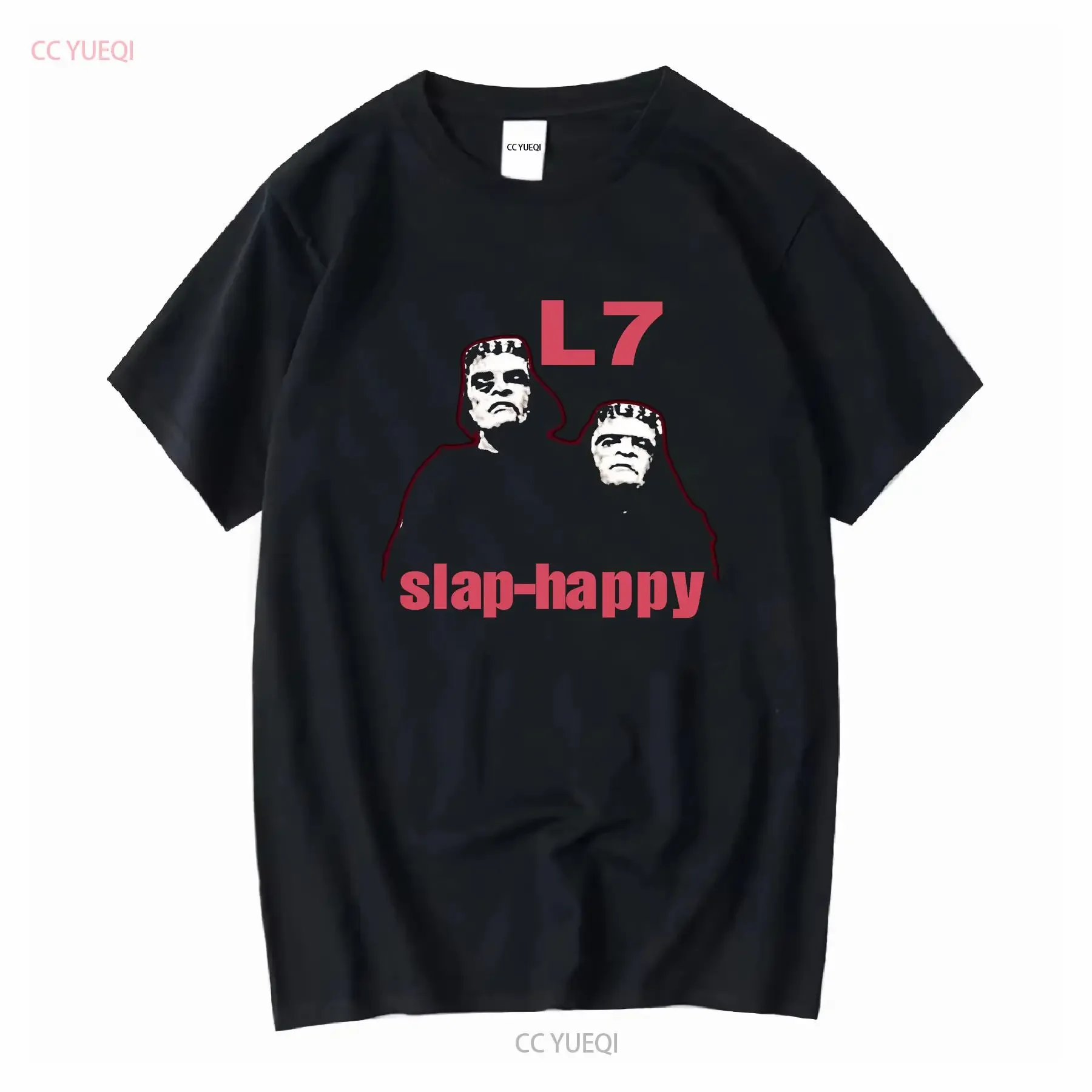L7 Band Slap Happy Black  Cotton T shirt S 5XL VN0672 vintage Washed Slightly Top For Everyday Wear Stylish homme Soft