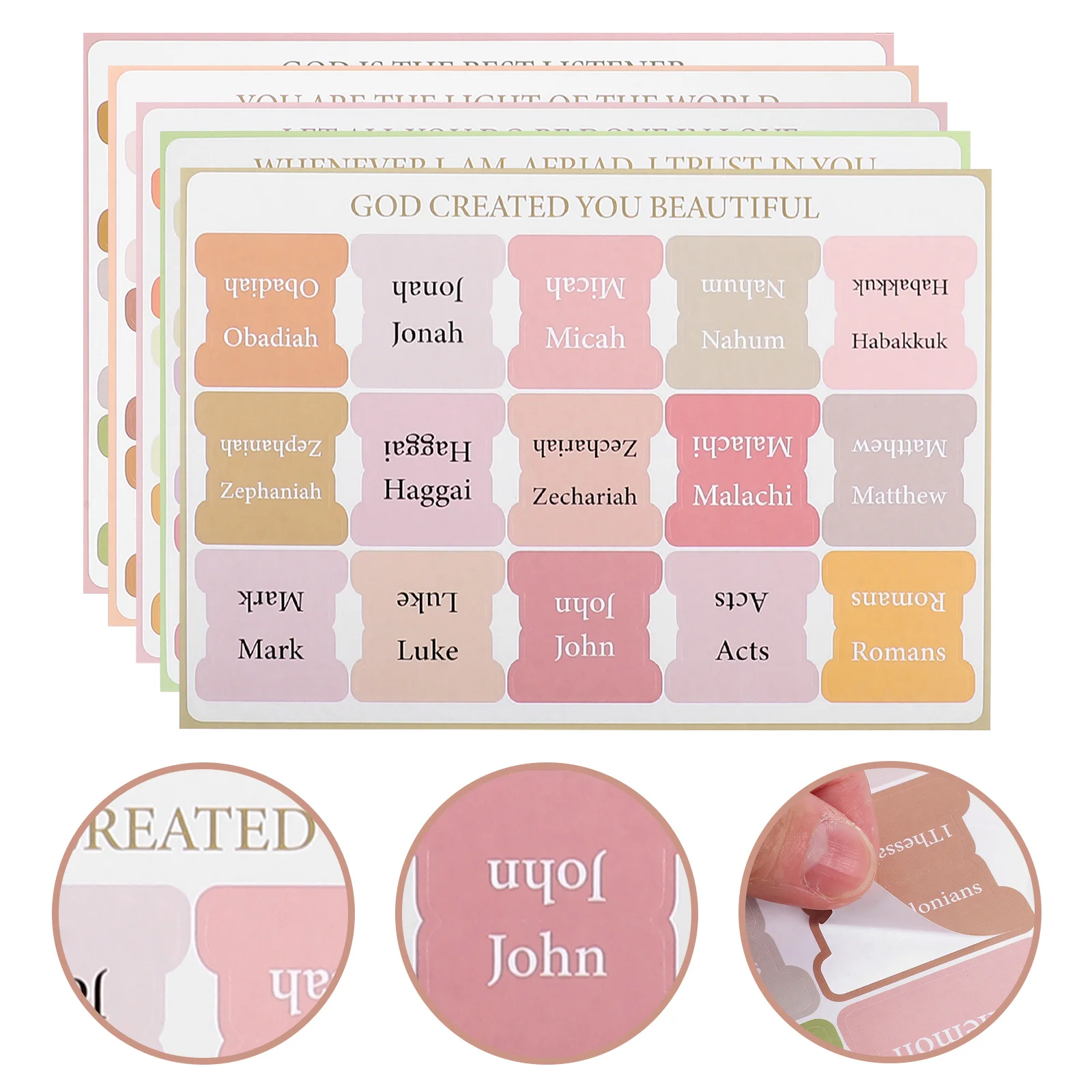 Segnalibri in stile bohémien Schede indice biblico Adesivi trasparenti per una facile lettura Forniture per lo studio Segnapagina