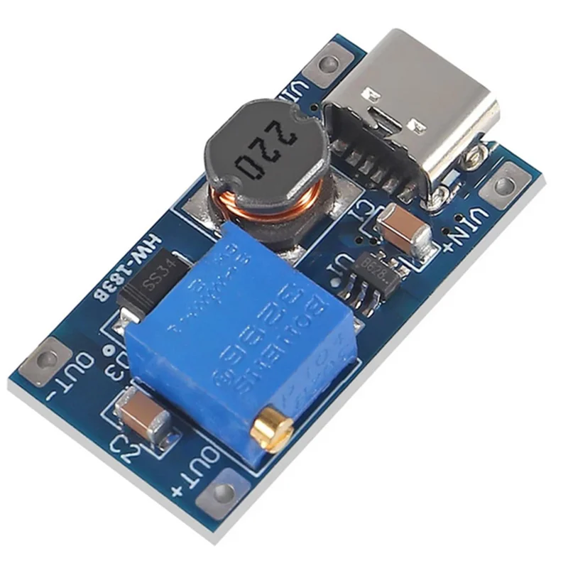 5-10PCS MT3608 Adjustable Step Up Module Voltage Regulator TYPE-C Plug 2V-24V to 5V-28V 2A Step-Up DC-DC Boost Converter - view 4