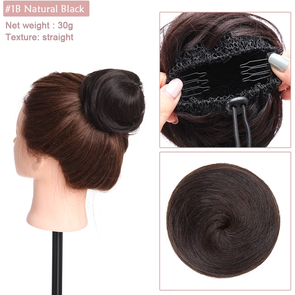 SEGO 100% capelli umani Bun Extension Donut Chignon Hairpieces per donne e uomini Scrunchies con coulisse per panini istantanei