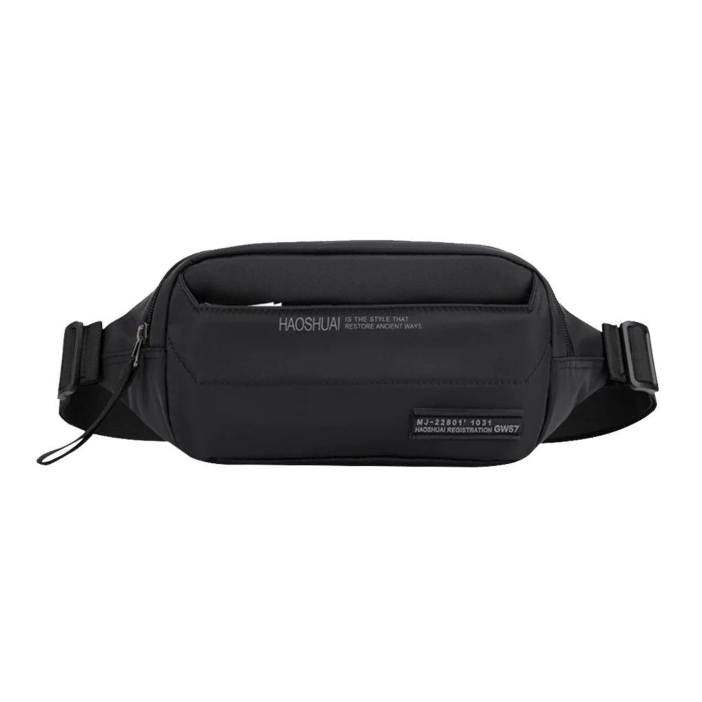 

Waist Bag Pack Outdoor Waterproof Zipper Pockets Crossbody Pouch Sports Travel Phone Bag, Black