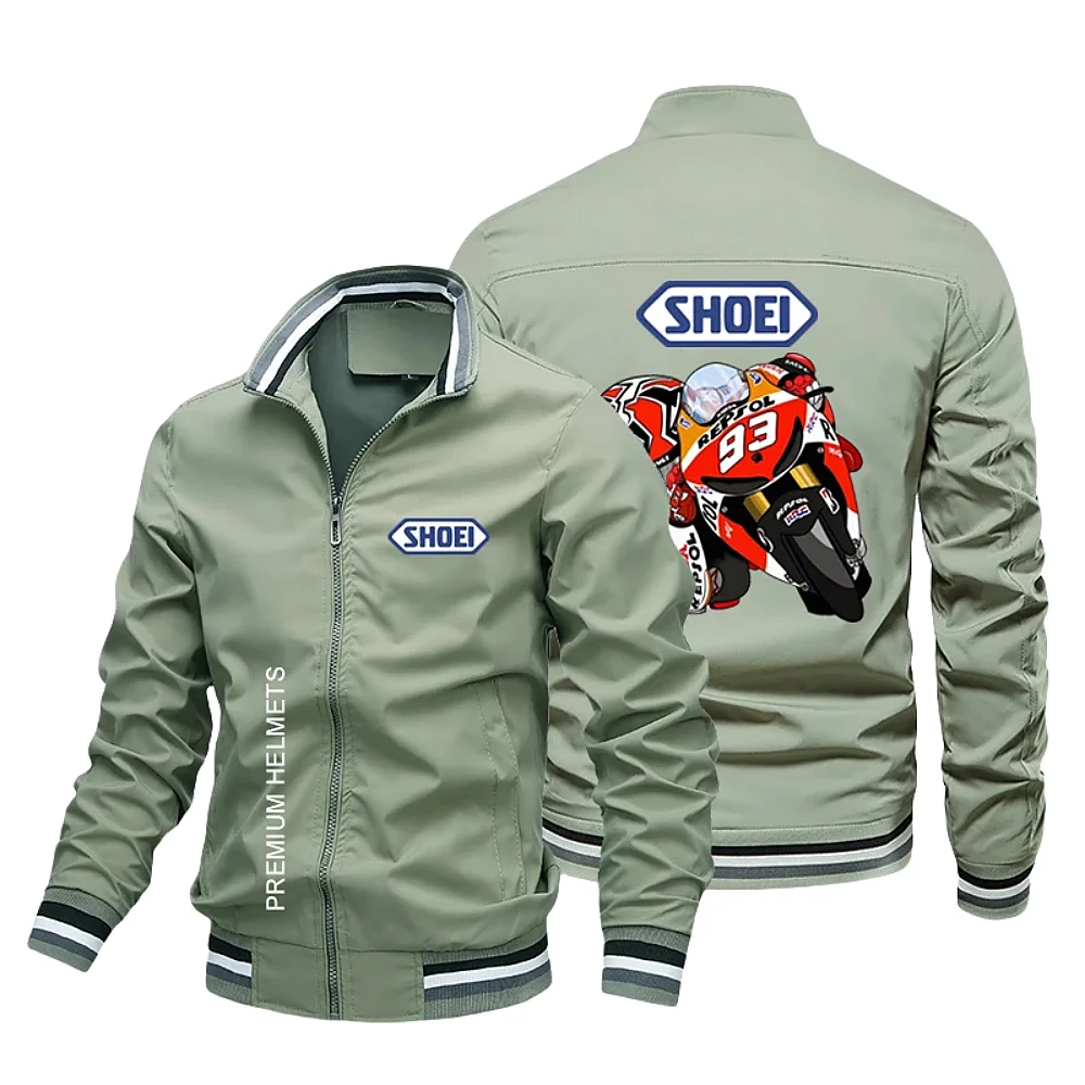 

New men's jacket size 93 motorcycle print jacket motorcycle racing sportswear outdoor casual zippered shirt jacket top