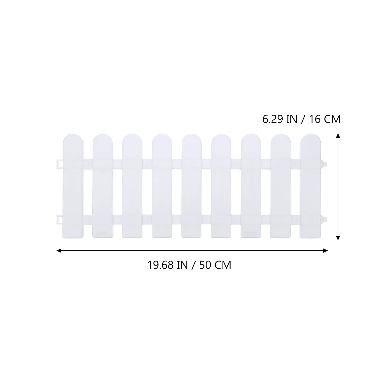 

4pcs White Fence Garden Path Decorative Plastic Guardrail for Flower Bed Outdoor Durable Weather Resistant Picket Fence