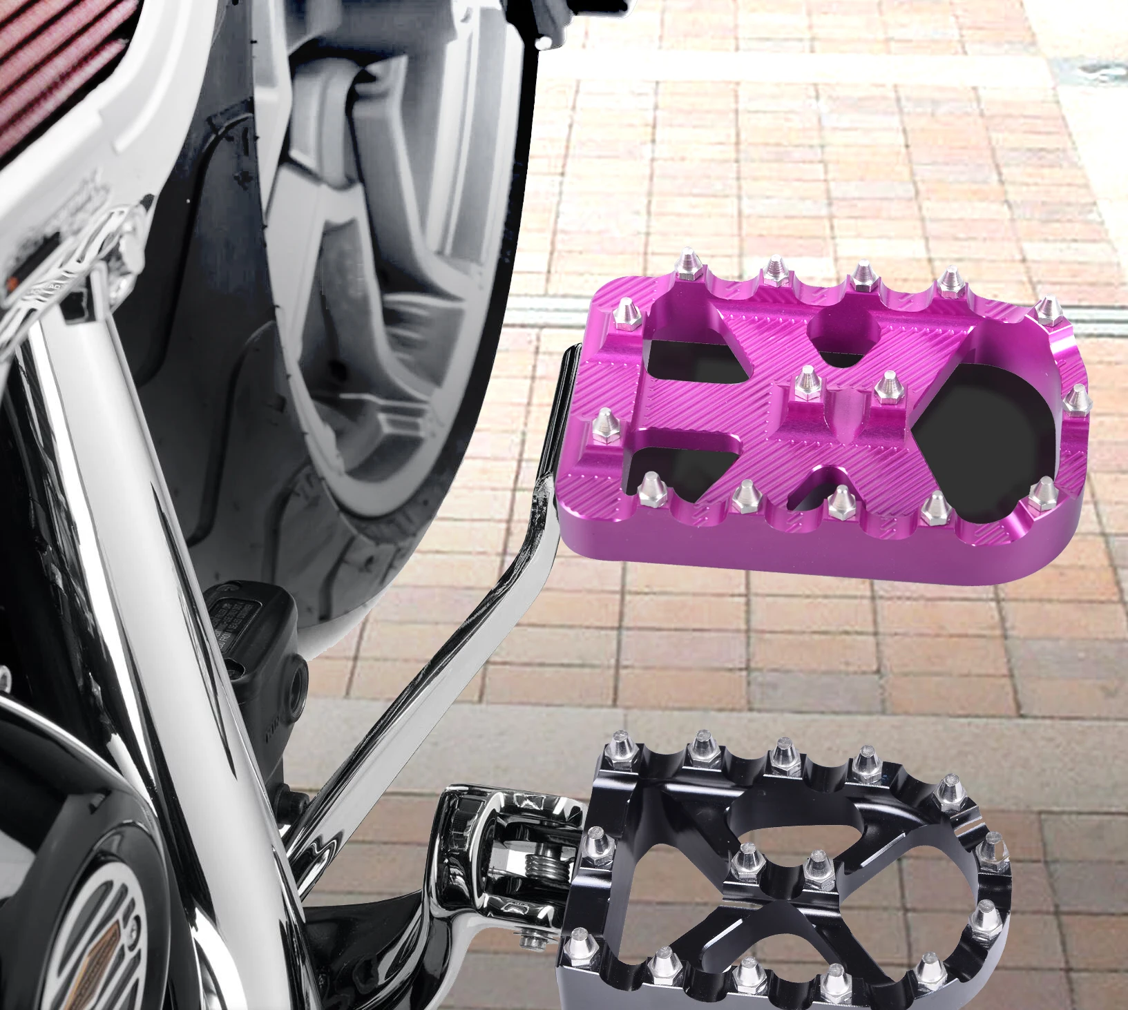 Motorcycle Parts Brake Pedal Pads Cover Foot Pegs Footrest for Harley Softail Heritage Springer Fat Boy Deluxe FLSTN Road King