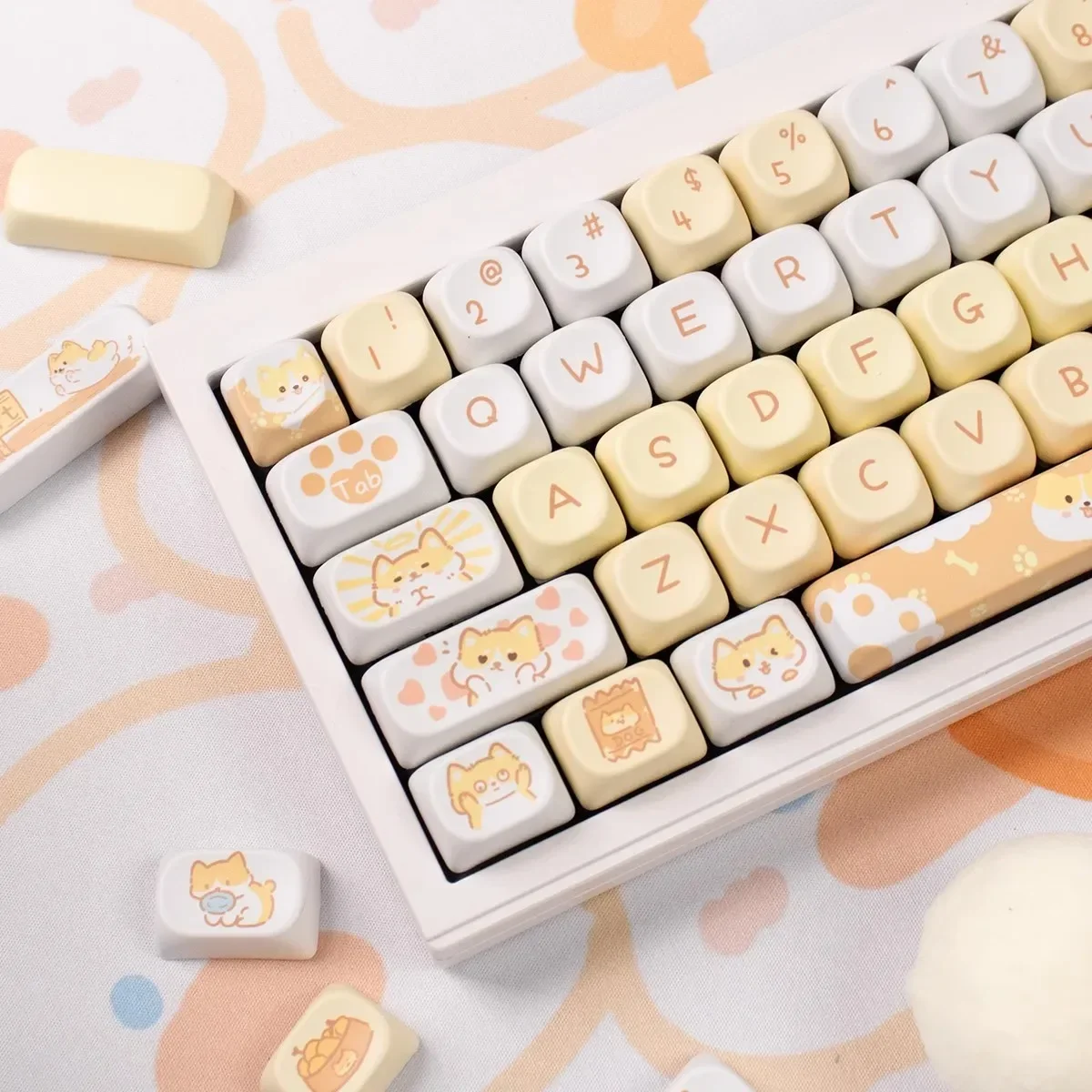 2026 New 95Keys MOA Profile Shiba Inu Keycaps PBT Dye Sublimation Gaming Mechanical Keyboard Key Caps for 61/64/68/84/75/87 Keys
