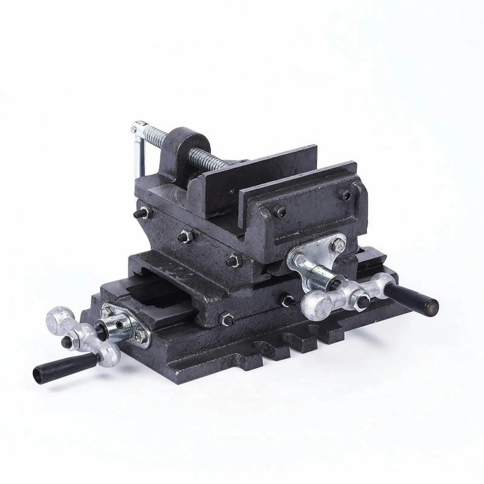 Precision Cross Slide Bench Vise Heavy Duty Metal Working Clamp with Serrated Jaws for Machinist Woodworker Workshop Use