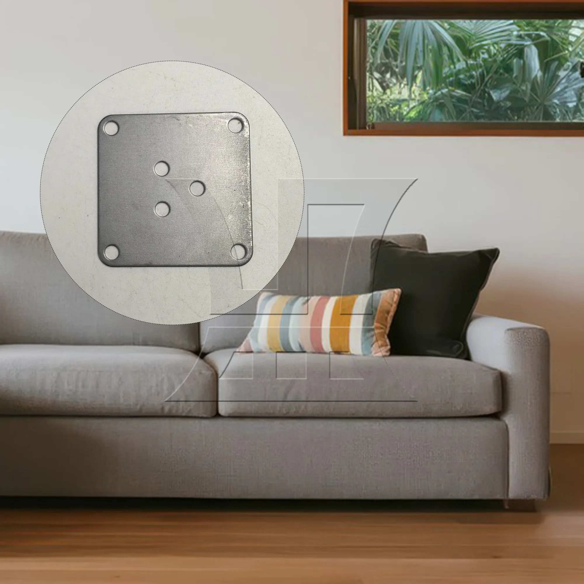 

BQLZR 1pc Furniture Leg Mounting Plate 70 x 70 x 1.5mm 3 Holes 5.8mm For Sofa Foot Mats Dining Table Foot Mats