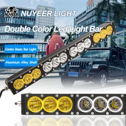 Combo Beam giallo e bianco Dual-light Bar Light Off Road Pickup 12V 24V per auto 4x4 Truck ATV SUV barra luminosa di guida a LED ausiliaria