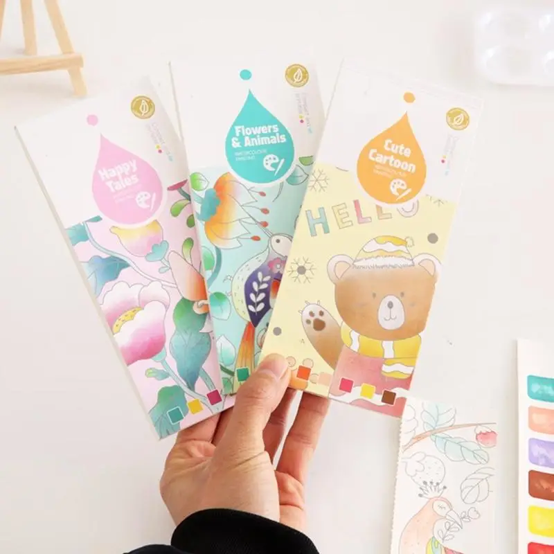 E65E WaterColor Coloring Art Craft Draw Draw Set WaterColor Book Color Paint Set con pennello per bambino