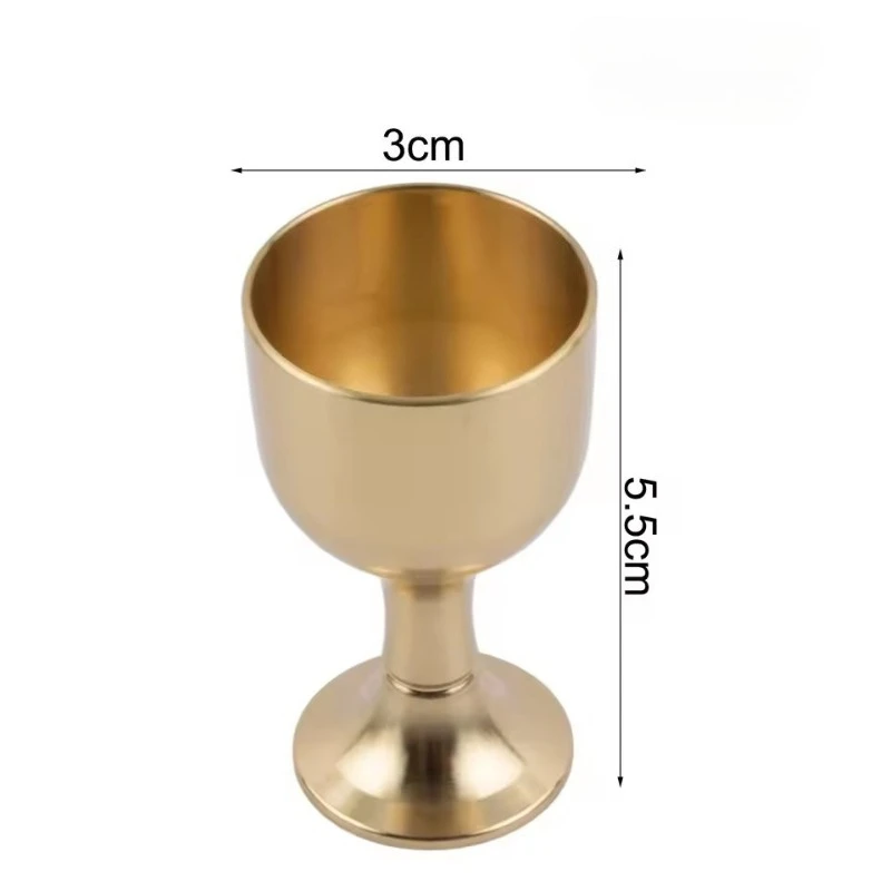 Pure Copper Chalice Cup Cocktail Glass Wine Goblet Brass Beverage Brass Goblet Metal Liquor Tumbler For Party Home Decoration