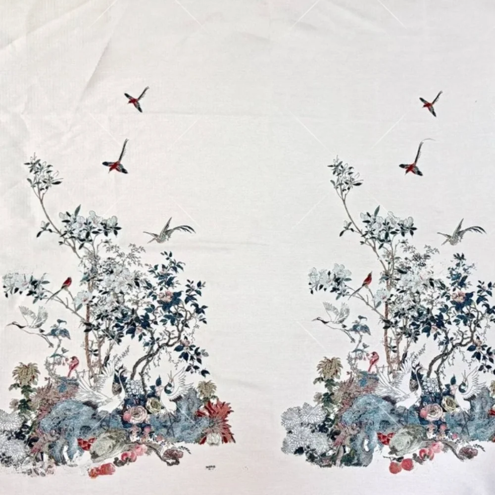 

125x145cm White Woven Jacquard Fabric Polyester Material for Sewing Apparel Brocade Cheongsam Coat Cloth Fabrics