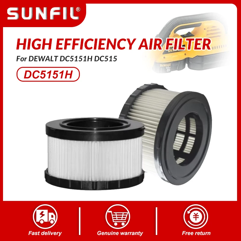 

High Efficiency Air Filter For DEWALT DC5151H DC515 Wet Dry Vacuum Cleaner Replacement Accessories