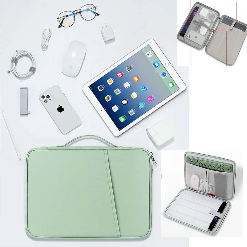 for Xiaomi Pad 9 Pro Max Handle Zip Pouch Waterproof Sleeve Multi Pocket Tablet Storage Bag for Mouse Keyboard Cable Carry Case