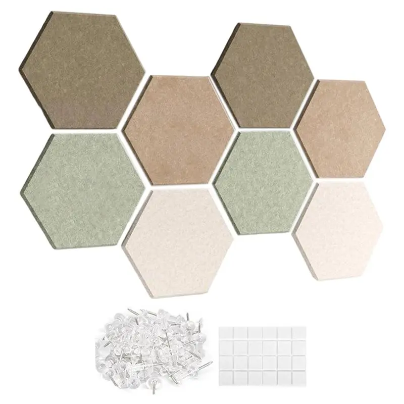 AB46-Hexagon Cork Board Pin Board Felt For Walls Decor For Office,Classrooms & Home