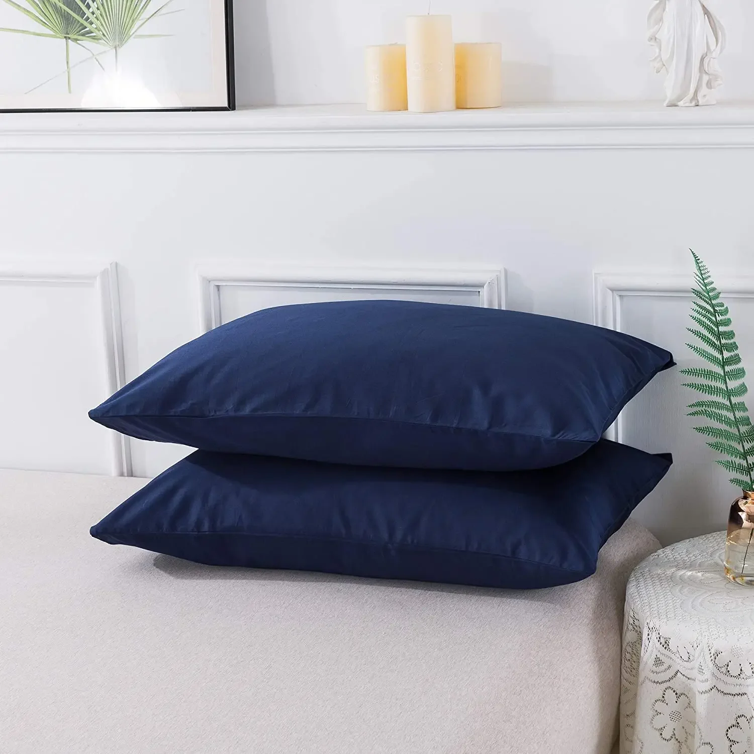 2pcs Microfiber Pillow Cases Soft Pillow Cover with Envelope Wrinkle Resistant & Washable