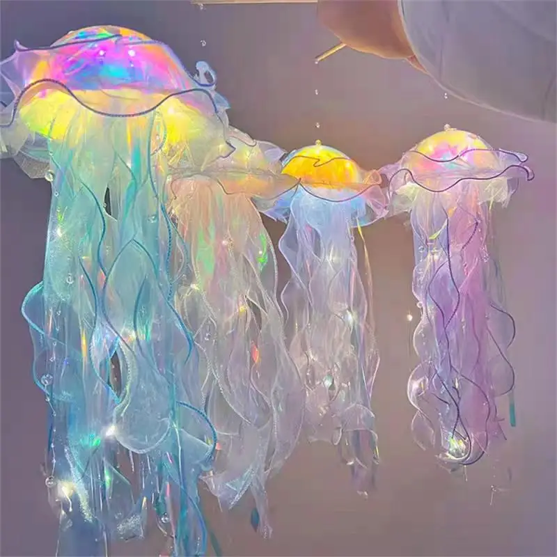 Jellyfish Lamp Portable Flower Lamp Girl Room Atmosphere Decoration Lamp Bedroom Night Lamp Home Decoration