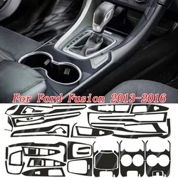 For Ford Ford Fusion 2013-2016 Interior Central Control Panel Door Handle 5D Carbon Fiber Sticker Decals Car styling Accessorie