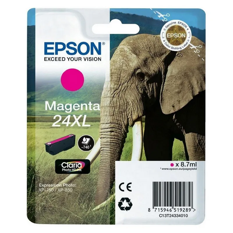 Epson T2433 (24XL) Magenta Original ink cartridge-C13T24334012 T2433 tintasycartuchos.com