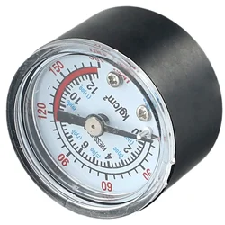 Air Compressor Pressure Gauge 0 180 PSI Range Metal+Plastic Material Large Dial For Easy Reading 1/8 NPT Thread Diameter