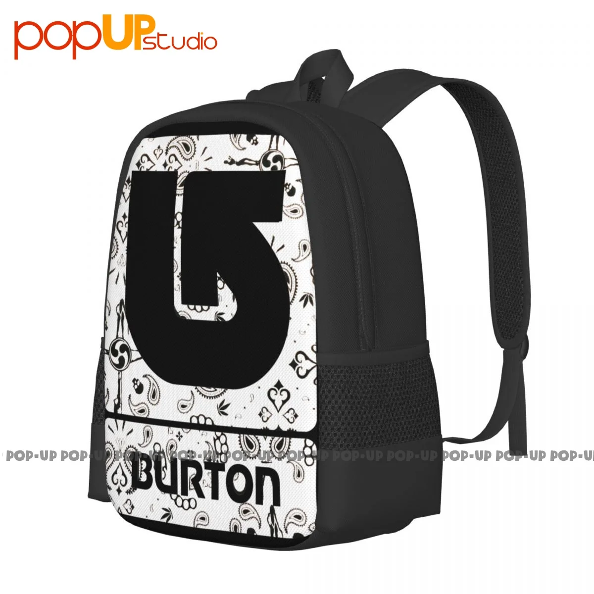 Burton Snowboards Spellout Logo Spades Backpack Large Capacity Travel Foldable Storage Bag School Sport Bag