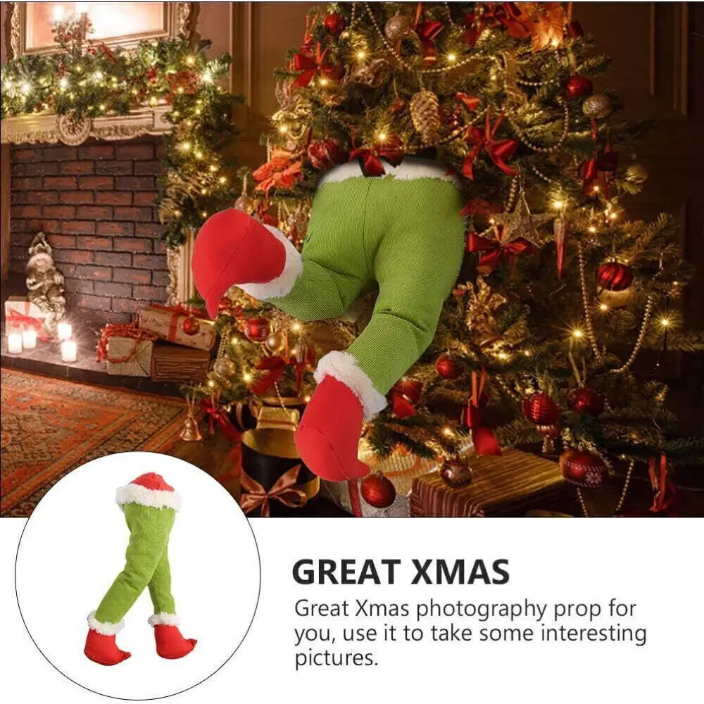 Grinch Leg Ornaments Holder Christmas Tree Decorations Xmas Party Gift Wreath