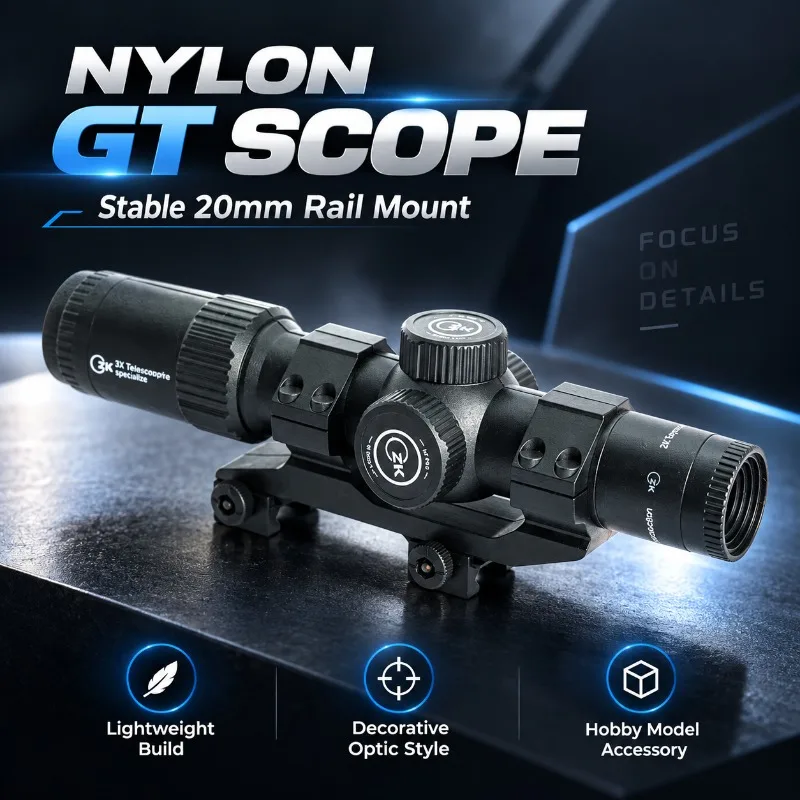 Nylon GT Model Scope Sight, 20mm Rail Mount Decorative Optic Accessory for Hobby Model