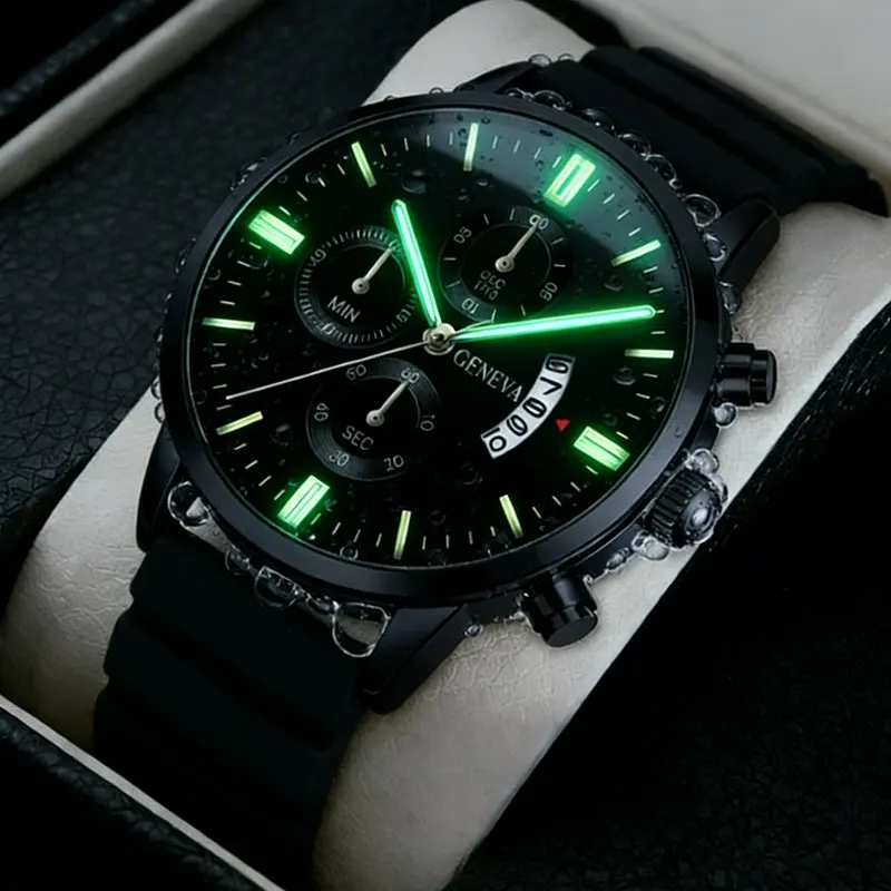 

Мужские модные часы из нержавеющей стали, роскошные кварцевые наручные часы с календарем, деловые часы для мужчин
