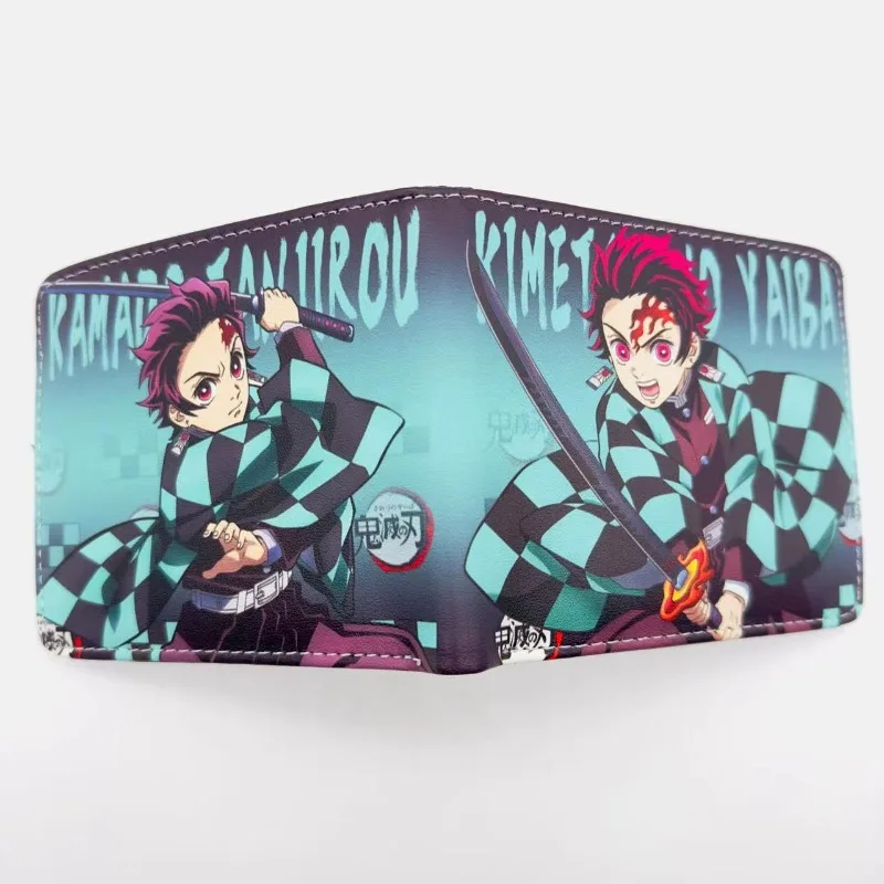 Anime Demon Slayer Kamado Tanjirou Cute Cartoon Foldable Short Wallet Stylish and Simple Portable Coin Purse Gifts for Kids