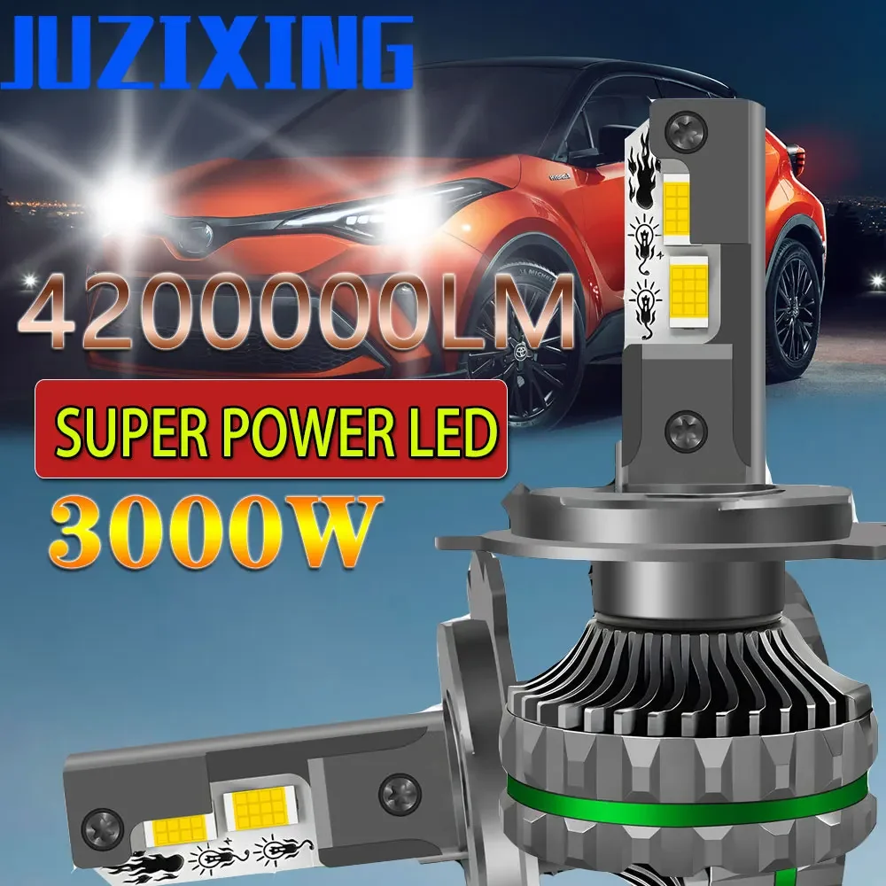 JUZIXING Светодиодные лампы для автомобилей 3000 Вт H7 Ultra Led Lamp Super Strong 6500K Super Bright9005 9006 9012 H1 H4 H7 H11 12 В 24 В Автомобильный свет