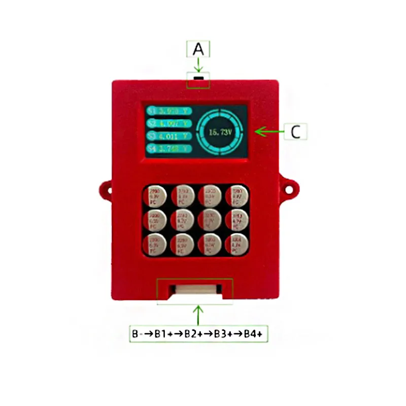 Heltecbms 5A Lipo/lifepo4 aktywny balanser 4s z wyświetlaczem napięcia 12V bateria litowa transfer energii aktywny korektor