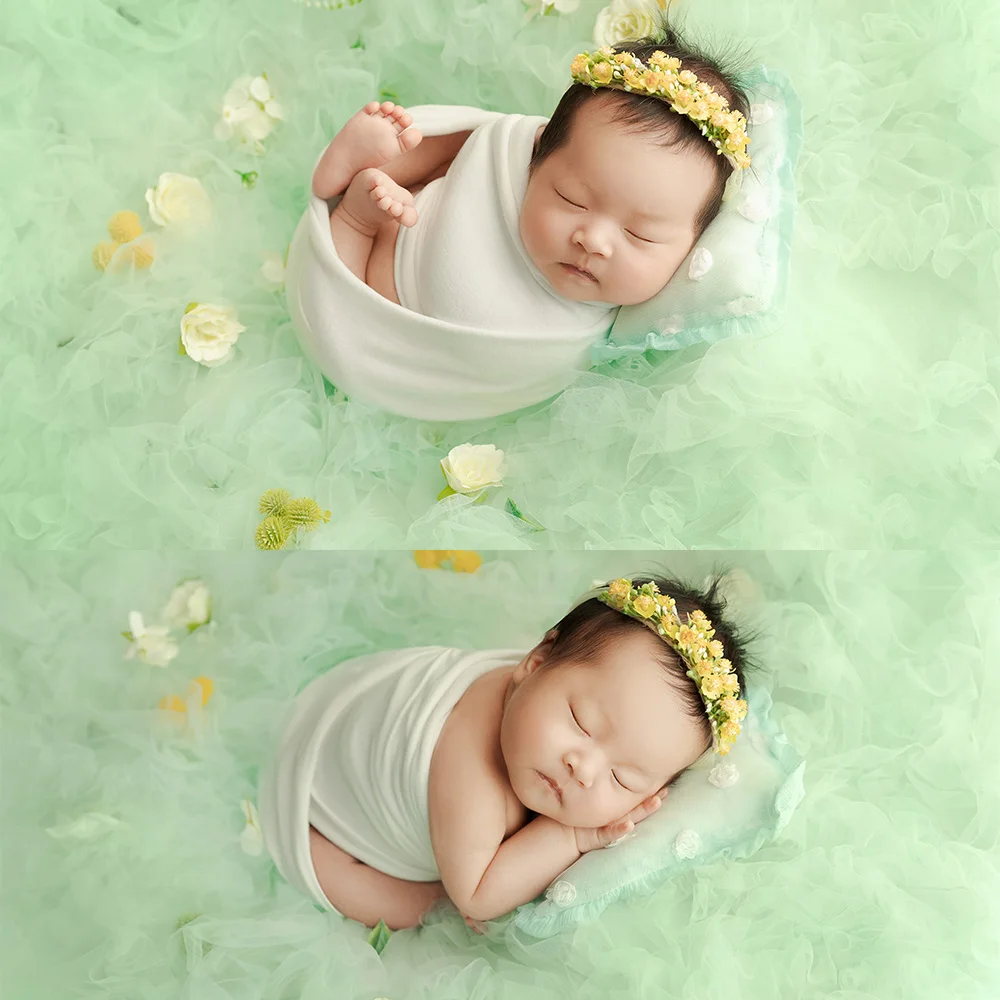 Neugeborene Baby Fotografie Requisiten Baumwolle weich dehnbar Stretch Wraps Kopf blume Kopf bedeckung Tüll Hintergrund Studio Fotoshooting Requisite