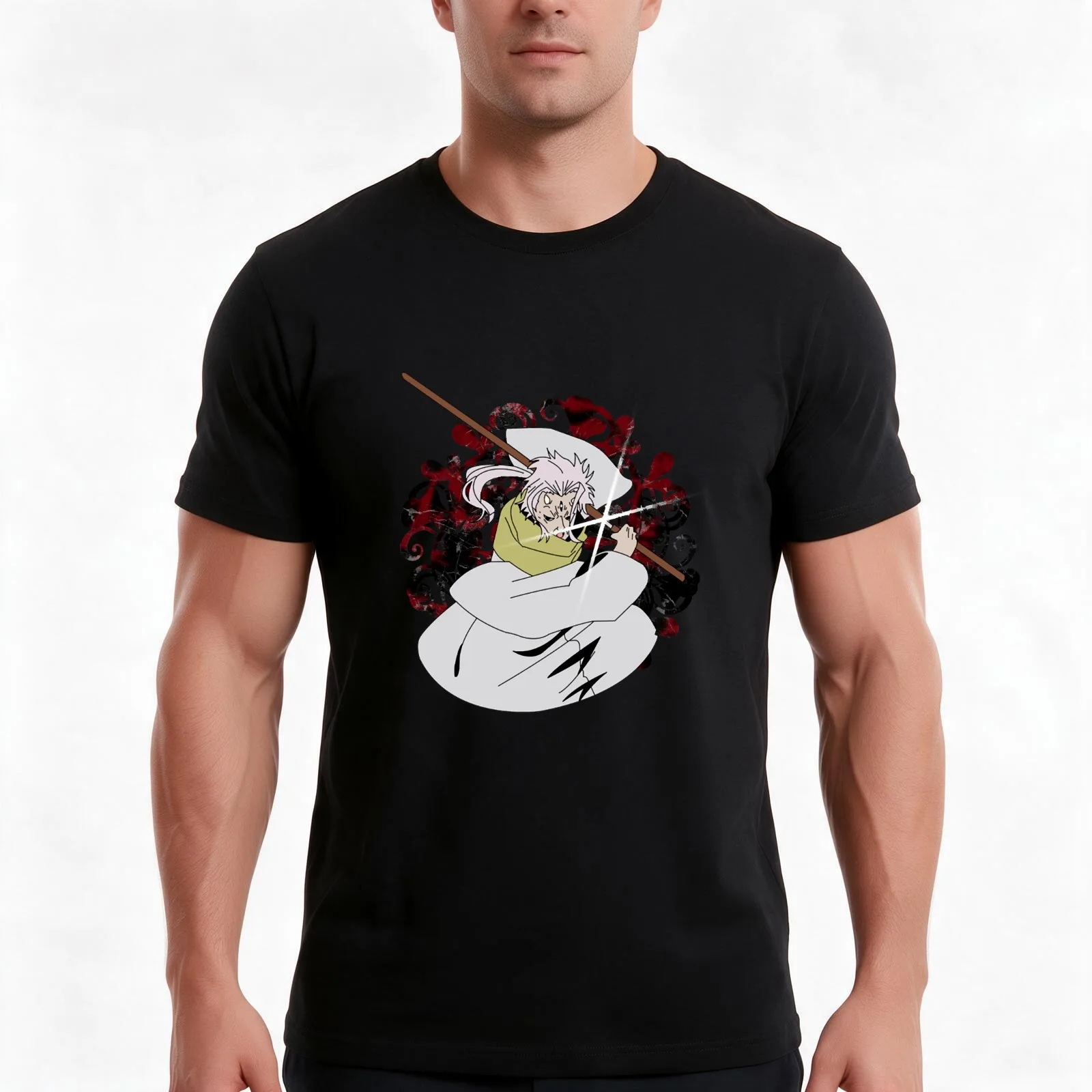 That Time I Got Reincarnated As a Slime hakurou Blind Swordsman Cool T-Shirt, Summer Casual Cotton Tee, Vintage Graphic Print