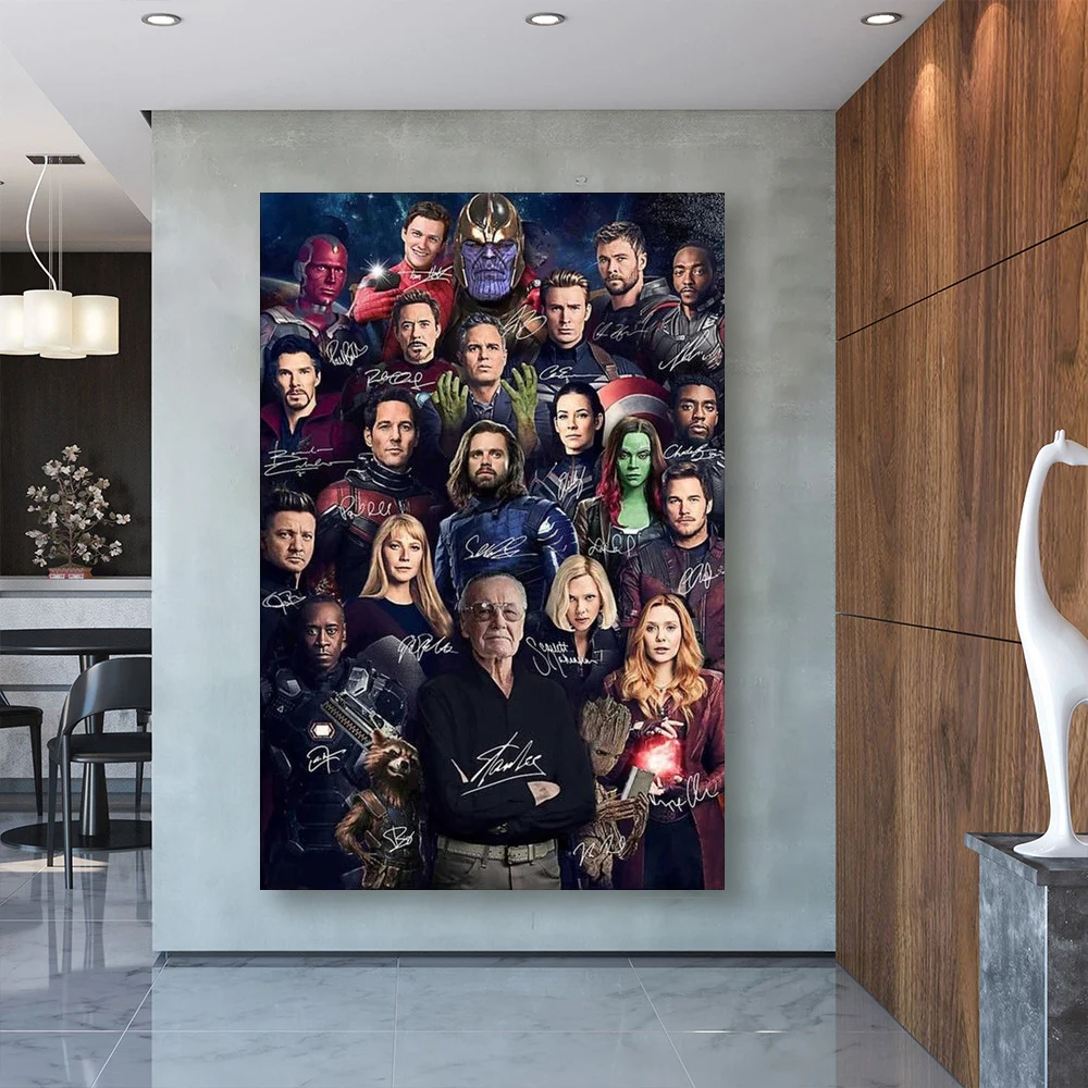 

Miniso Modern Marvel Avengers Game Signature Poster Print Superhero Canvas Wall Art Living And Room Fashion Decoration Picture