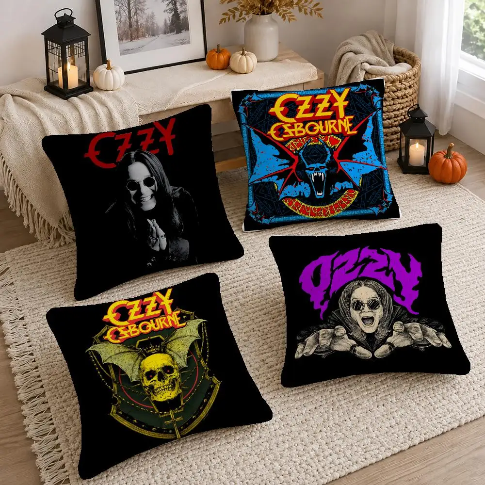 Dark Singer Ozzy Osbourne Cushion Cover Short Plush Pillow Cover, Washable Wrinkle-Resistant for Sofa Bedroom Decor Gift