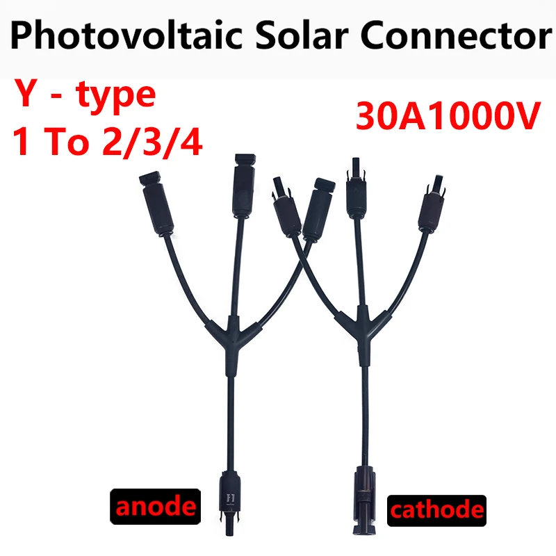 

1/5/20/100 Sets Photovoltaic Solar Connector 1000V 30A Male Female 3 Way 4 Way 5 Way Plug DC PV Y Type 1 To 2 3 4 Adapter